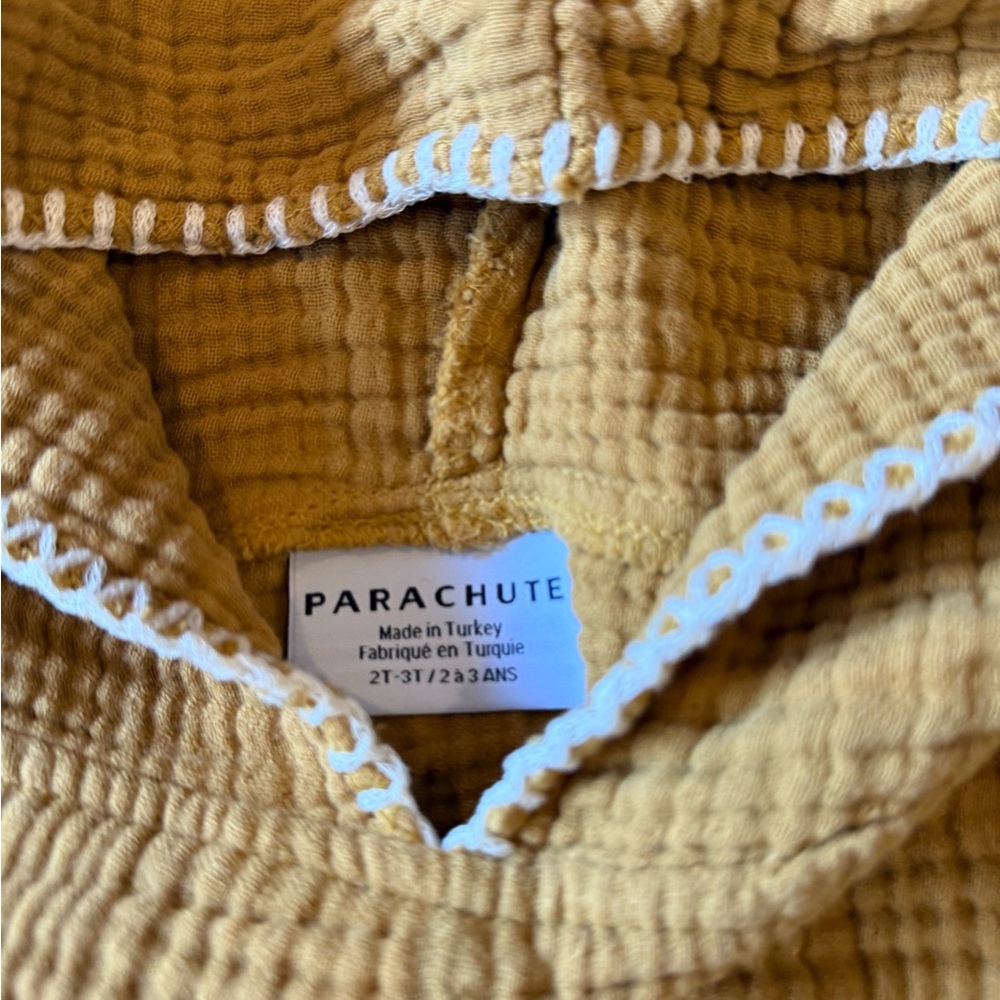 Parachute Tan Hooded Garment with White Trim - Picture 3 of 4